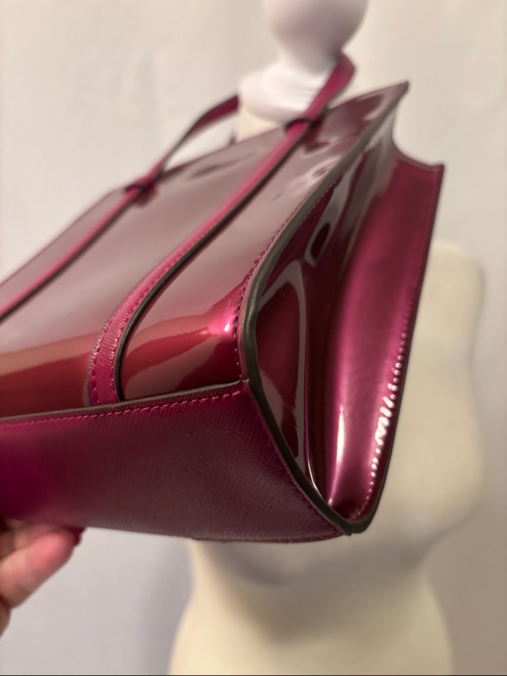 Kate Spade New York Kenzie Small Tote Dark Raspberry Patent Leather - Picture 10 of 16